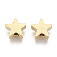 304 Stainless Steel Beads, Star, Golden, 7x8x3mm, Hole: 2mm(STAS-S079-184A-G)