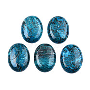 Natural Ripple Jasper Cabochons, Dyed, Oval, Sky Blue, 40~41x30~30.5x6~7mm(G-S330-14A)