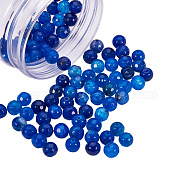 NBEADS Natural Agate Beads, Faceted, Dyed & Heated, Round, with Plastic Containers, 8mm, Hole: 1mm(G-NB0001-09)