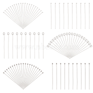 Elite 600Pcs 3 Styles 304 Stainless Steel Head Pins and Eye Pins Sets, Stainless Steel Color, 21 Gauge, 50x0.7mm, 200pcs/style(STAS-PH0004-89)