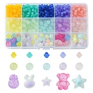 Frosted Acrylic Beads, Faceted, Mixed Shapes, Mixed Color, 6~18.5x6~16x5.5~11mm, Hole: 1.5~3mm, 731pcs/box(MACR-YW0002-41)