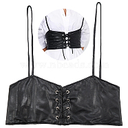 WADORN 1Pc PU Leather Waist Belt Harness, Gothic Underbust, Punk Style Corset for Women, Black, 31-7/8 inch(81cm)(AJEW-WR0002-03A)