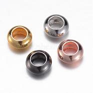 Brass Spacer Beads, Rondelle, Mixed Color, 8x4mm, Hole: 4mm(KK-P050-02)