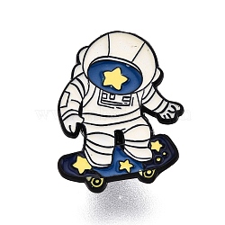 Space Theme Enamel Pins, Baking Paint Alloy Brooches for Backpack Clothes, Spaceman, 27x21mm(JEWB-N001-28E)