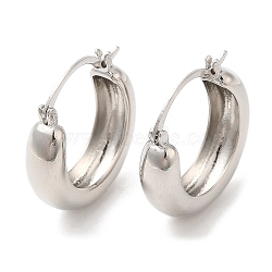 Rack Plating Brass Plain Hoop Earrings, Platinum, 24x23mm(EJEW-R152-01P)