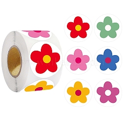 500Pcs Flower Stickers, Self-Adhesive Stickers, for DIY Decorations Award, Mixed Color, 53x28mm(AJEW-S089-09)