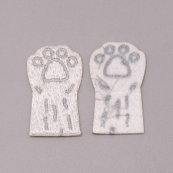Computerized Embroidery Cloth Self Adhesive Patches, Stick On Patch, Costume Accessories, Appliques, Dog Paw Prints, White, 35.5x21x1.5mm(DIY-TAC0016-36)