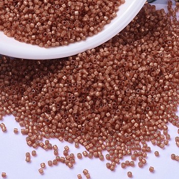 MIYUKI Delica Beads, Cylinder, Japanese Seed Beads, 11/0, (DB2178) Duracoat Semi-Frosted Silver Lined Dyed Papaya, 1.3x1.6mm, Hole: 0.8mm, about 10000pcs/bag, 50g/bag