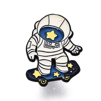 Space Theme Enamel Pins, Baking Paint Alloy Brooches for Backpack Clothes, Spaceman, 27x21mm