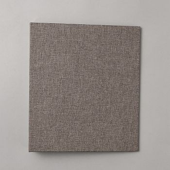 Linen & Cardboard Loose Leaf Book Covers, 3 Holes Binder Cover, Rectangle, Gray, 240x210x40.5mm