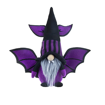 Gnome with Bat Wing Cloth Display Decorations, for Halloween Ornaments, Dark Orchid, 80x320x300mm