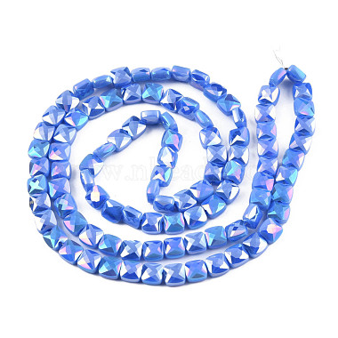 Electroplate Opaque Solid Color Glass Beads Strands(EGLA-N002-43-07)-2