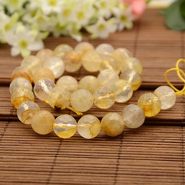 Natural Gemstone Yellow Hematoid Quartz Beads Strands(G-N0078-F12mm-10)-2