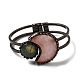 bracelets naturels en labradorite et quartz rose(BJEW-G679-02R)-3
