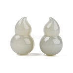 Natural Hetian Jade Gourd Display Decorations, Feng Shui Energy Stone Gift for Home Office Desktop Decoration, 20x11.5~13mm(G-N371-03)