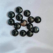 Natural Black Agate Cabochons, Half Round/Dome, 8mm(PW-WG66059-49)