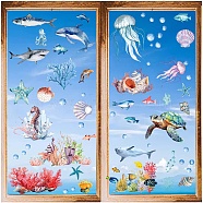 8 Sheets 8 Styles PVC Waterproof Wall Stickers, Self-Adhesive Decals, for Window or Stairway Home Decoration, Marine Animal, 200x145mm, 1 sheet/style(DIY-WH0345-215)