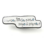 Chemical Equation Enamel Pins, Black Alloy Badge for Backpack Clothes, White, 13x41x1mm(JEWB-F024-05A)