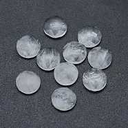 Natural Quartz Crystal Cabochons, Rock Crystal Cabochons, Faceted, Flat Round, 7.5x3.5~4mm(G-G795-07-04)