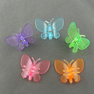 Acrylic Claw Hair Clips, Butterfly, Mixed Color, 33x39mm(X-PHAR-R020-M)