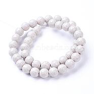 Natural Hokutolite Beads Strands, Faceted(128 Facets), Round, Dyed, White, 10mm, Hole: 1.2mm, about 42pcs/strand, 15.2 inch(39.5cm)(G-D871-10mm-04)