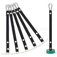 Polyester Electrical Tape Hooks, Rope Tape Holder for Tool Belt, with Stainless Steel Finding, Black, 266~288x15x1mm(FIND-WH0152-230)