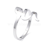 304 Stainless Steel Snake Adjustable Ring for Women, Stainless Steel Color, Inner Diameter: 16.8mm(RJEW-I097-06P)