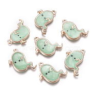 Alloy Enamel Pendants, DIY Accessories, for Halloween, Ghost, Golden, Green Yellow, 19x20x2.5mm, Hole: 1.6mm(ENAM-WH0047-48E)