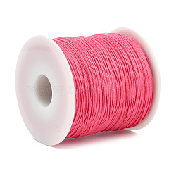 Braided Nylon Thread, DIY Material for Jewelry Making, Deep Pink, 0.8mm, 100yards/roll(X-NWIR-K013-A12)