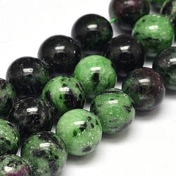 Natural Round Ruby in Zoisite Bead Strands, 12mm, Hole: 1mm; about 34pcs/strand, 15.5inches(G-F289-12-12mm)