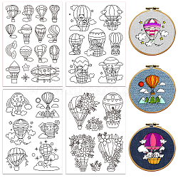 4 Sheets 11.6x8.2 Inch Stick and Stitch Embroidery Patterns, Non-woven Fabrics Water Soluble Embroidery Stabilizers, Hot Air Balloon, 297x210mmm(DIY-WH0455-181)