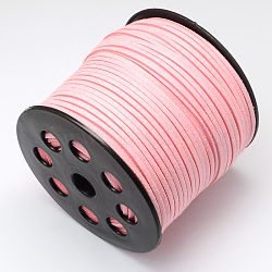 Faux Suede Cord, Faux Suede Lace, Pink, 2.7x1.4mm, about 98.42 yards(90m)/roll(LW-R007-1040)