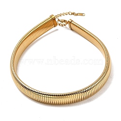 Ion Plating(IP) 304 Stainless Steel Flat Snake Chain Necklaces for Women, Golden, 16.93 inch(43cm), 16mm(NJEW-U049-01G-01)