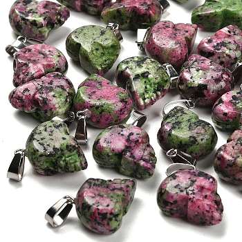 Dyed Natural Marble Pendants, with Stainless Steel Color Plated 201 Stainless Steel Snap on Bails, Skull, Green, 18~18.5x9.5~10x20~21mm, Hole: 7.5x4.5mm