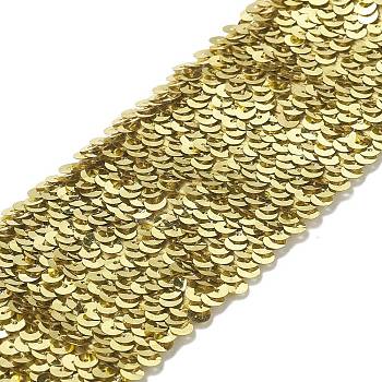 Plastic Paillette Elastic Beads, Sequins Beads, Ornament Accessories, Flat Round, Gold, 2-7/8 inch(72mm)