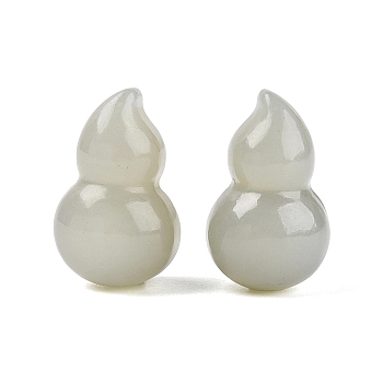 Natural Hetian Jade Gourd Display Decorations, Feng Shui Energy Stone Gift for Home Office Desktop Decoration, 20x11.5~13mm