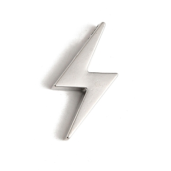 Alloy Pendant, Cadmium Free & Lead Free, Lightning Bolt, Platinum, 30x12x4.5mm, Hole: 5mm