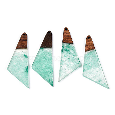 Light Sea Green Triangle Resin+Wood Pendants