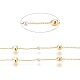 3.28 Feet Brass Handmade Beaded Chain(X-CHC-G011-15G)-1