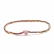 Bracelet extensible perles rondes en verre avec coeur en laiton pour femme(BJEW-JB08090)-4