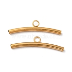 Ion Plating(IP) 304 Stainless Steel Tube Bails, Curved Tube, Real 18K Gold Plated, 8x30x2.5mm, Hole: 3mm, Inner Diameter: 2mm(STAS-E192-07G)