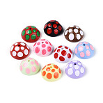 Opaque Acrylic Enamel Beads, Mushroom Cap, Mixed Color, 24.5x13.5mm, Hole: 2.5mm(MACR-N018-13)