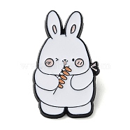 Cartoon Camping Rabbit Enamel Pins, Black Zinc Alloy Badge for Women, Food, 35x21x2mm(JEWB-Q036-01H)