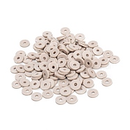 Handmade Polymer Clay Beads, for DIY Jewelry Crafts Supplies, Disc/Flat Round, Heishi Beads, Tan, 8x1mm, Hole: 2mm, about 650pcs/50g(X-CLAY-Q251-8.0mm-B02)