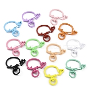 Spray Painted Alloy Swivel Lobster Clasps, Swivel Snap Hook, Whale, Mixed Color, 33x32x6mm(PALLOY-K004-02)