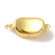 Rack Plating Brass Box Clasps, Long-Lasting Plated, Cadmium Free & Lead Free, Oval, Real 18K Gold Plated, 9x19x5mm(KK-M285-05C-G)