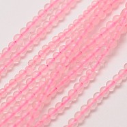 Natural Rose Quartz Round Bead Strands, 2mm, Hole: 0.8mm, about 184pcs/strand, 16 inch(G-A130-2mm-13)