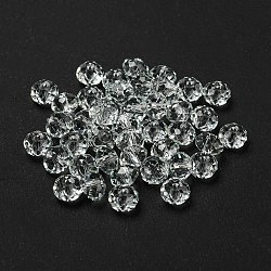 Imitation Austrian Crystal, Faceted Transparent Glass Beads, AB Color, Rondelle, Clear, 6x4mm, Hole: 0.7~1mm(GLAA-D003-01B-01)