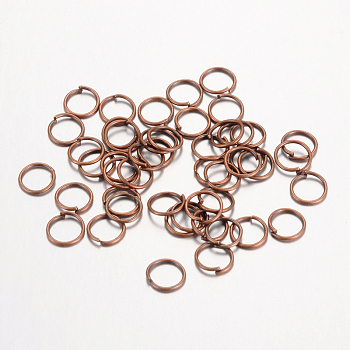 Iron Open Jump Rings, Nickel Free, Red Copper, 4x0.7mm, 21 Gauge, Inner Diameter: 2.6mm, about 25000pcs/1000g