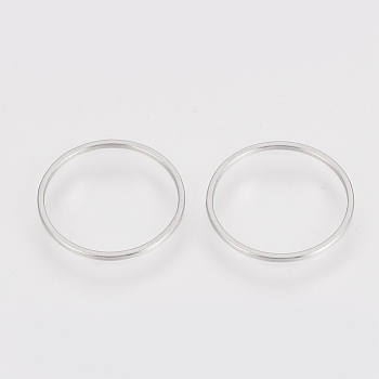 304 Stainless Steel Linking Ring, Ring, Stainless Steel Color, 12x0.8~1mm